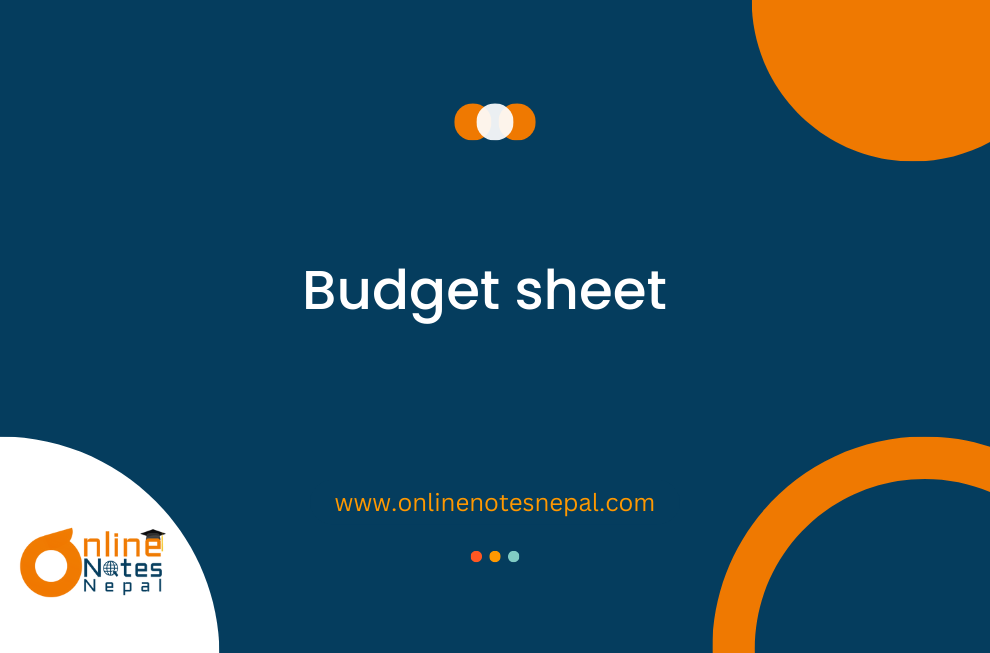 Budget sheet